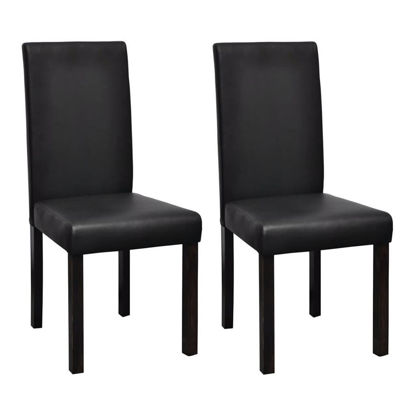 Picture of 2 x Dining chairs black leather