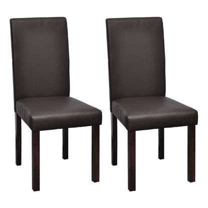 Picture of 2 x Dining chairs brown leather