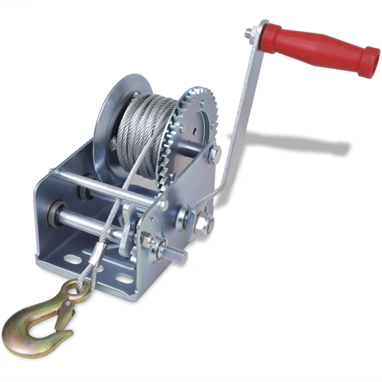 Picture of 2500lb Heavy Duty Hand Crank Boat ATV Trailer Winch with Hook