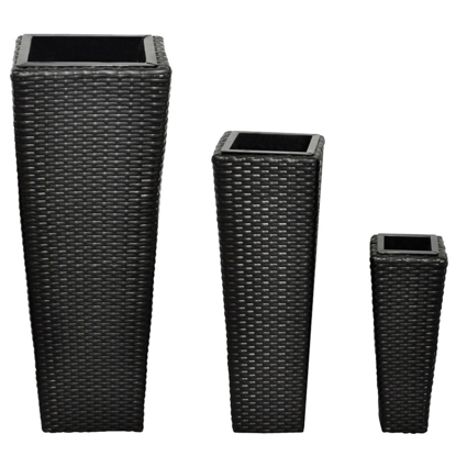 Picture of Outdoor Flower Pots - 3 pc Black