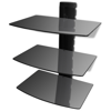 Picture of 3-tier Wall Mounted Glass DVD Shelf Black
