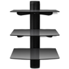 Picture of 3-tier Wall Mounted Glass DVD Shelf Black