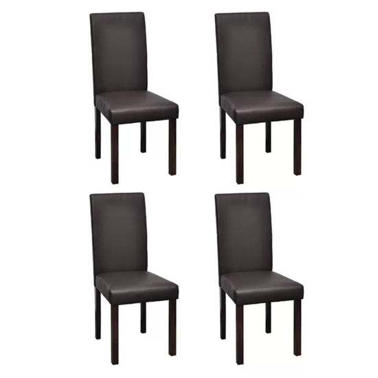 Picture of 4 x Dining chairs brown leather