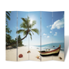 Picture of 5-Panel Room Divider Folding Double Sided Screen Beach Print 78.7" x 70.9"