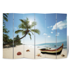 Picture of 6-Panel Room Divider Folding Double Sided Screen Beach Print 94.5" x 70.9"