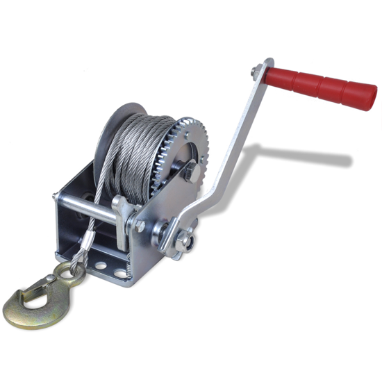Picture of 800lb Heavy Duty Hand Crank Boat ATV Trailer Winch with Hook