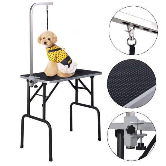Picture of Adjustable Grooming Table Foam Top for Pets Dogs Cats with Arm and Noose and Rubber Mat 32''