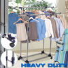 Picture of Adjustable Portable Rolling Double Clothing Rack