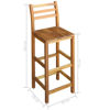 Picture of Bar Chairs 2 pcs Solid Acacia Wood 16.5"x14.2"x43.3"