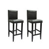 Picture of Bar Stools 2 pcs Artificial Leather Black