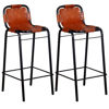 Picture of Bar Stools 2 pcs Genuine Leather 18.1"x17.7"x37"