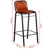 Picture of Bar Stools 2 pcs Genuine Leather 18.1"x17.7"x37"