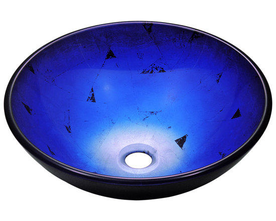Picture of Bathroom Glass Sink Classic Bowl-Shaped Vessel -  Foil Undertone
