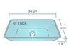 Picture of Bathroom Glass Sink Rectangular Vessel - Colored Glass