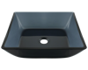 Picture of Bathroom Glass Sink Square Vessel - Black