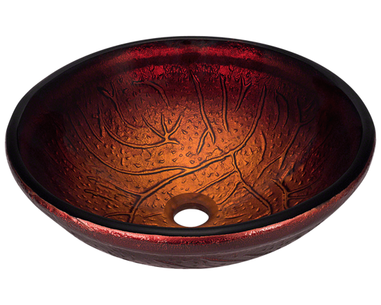 Picture of Bathroom Sink Classic Bowl-Shaped Vessel - Red Lava