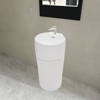 Picture of Bathroom Stand Sink Basin Faucet/Overflow Hole Ceramic - White