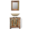 Picture of Bathroom Vanity Cabinet Set with Mirror - Reclaimed Solid Wood