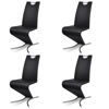Picture of Cantilever Dining Chairs 4 pcs Artificial Leather Black