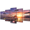 Picture of Canvas Wall Print Set Beach with Pavilion 39" x 20"