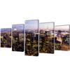 Picture of Canvas Wall Print Set Birds Eye View of New York Skyline 79" x 39"