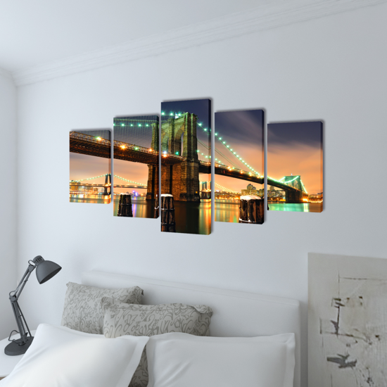 Picture of Canvas Wall Print Set Brooklyn Bridge 39" x 20"