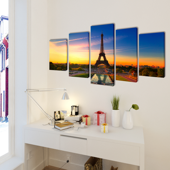 Picture of Canvas Wall Print Set Eiffel Tower 79" x 39"