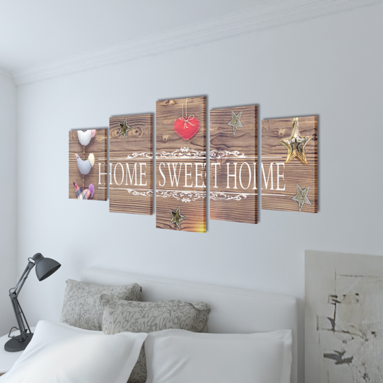 Picture of Canvas Wall Print Set Home Sweet Home Design 79" x 39"