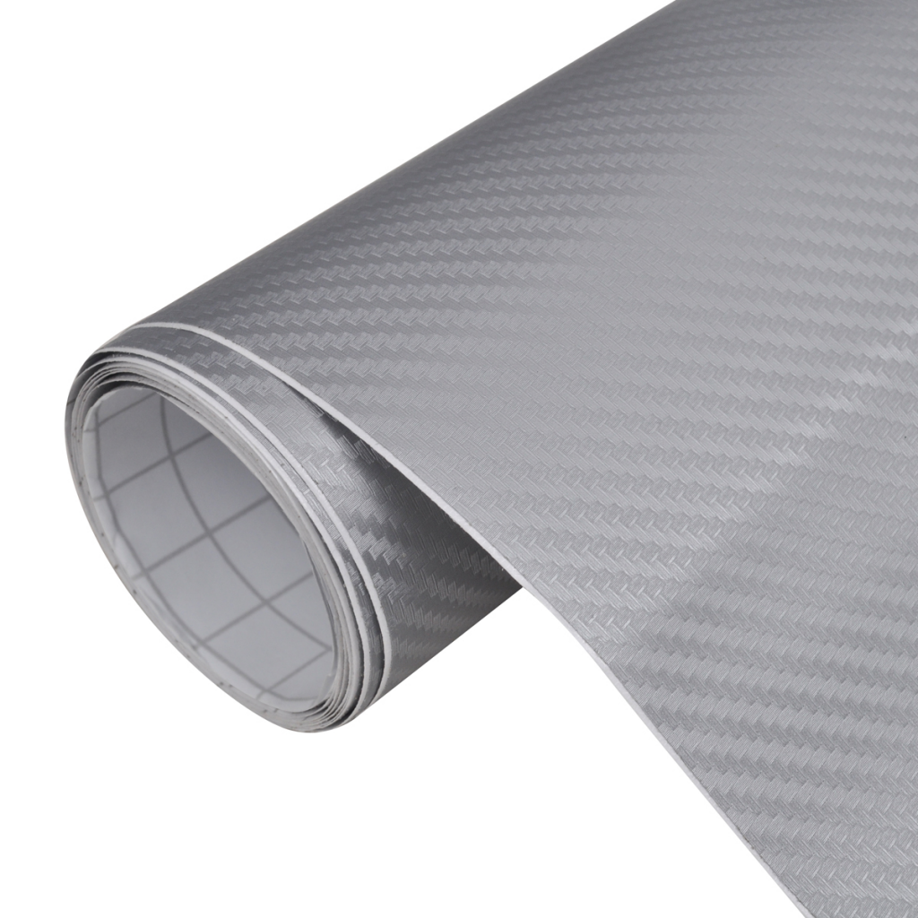 Convenience Boutique / Carbon Fiber Vinyl Car Film 3D Silver 60" x 79"