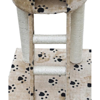 Picture of Cat Tree Deluxe 90" - 102" Beige with Paw Prints Plush