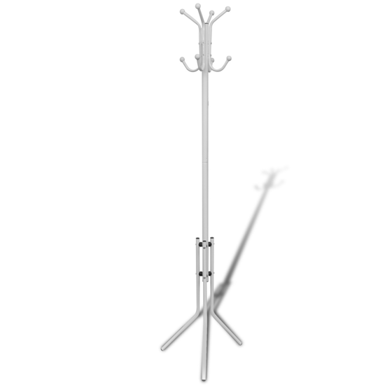 Picture of Coat Rack Hat Stand Organizer Hook Hanger Metal - White