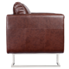 Picture of Contemporary Luxury Armchair Cube with Chrome Feet - Brown