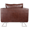 Picture of Contemporary Luxury Armchair Cube with Chrome Feet - Brown