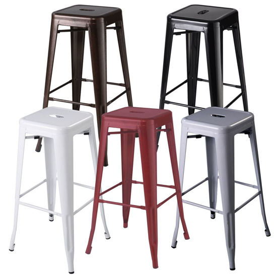 Picture of Dining Bar Stools Metal Steel - 2 pcs