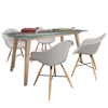 Picture of Dining Chair with Armrests and Beech Wood Legs - White 4 pc