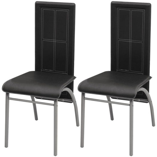 Picture of Dining Chairs 2 pcs Artificial Leather Black