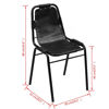 Picture of Dining Chairs 2 pcs Black 19.3"x20.5"x34.6" Real Leather