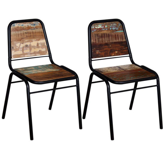 Picture of Dining Chairs 2 pcs Solid Reclaimed Wood 17.3"x23.2"x35"