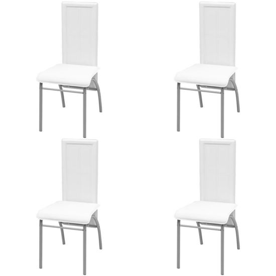 Picture of Dining Chairs 4 pcs Artificial Leather White