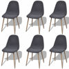 Picture of Dining Chairs 6 pcs Fabric Dark Gray