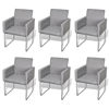 Picture of Dining Chairs 6 pcs Fabric Light Gray