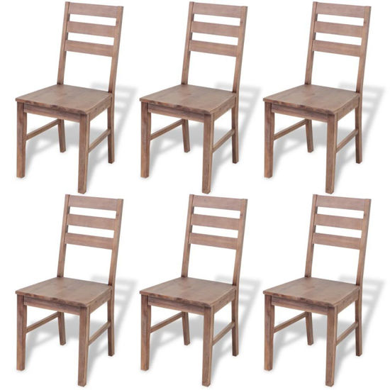 Picture of Dining Chairs 6 pcs Solid Acacia Wood 16.5"x19.3"x35.4"