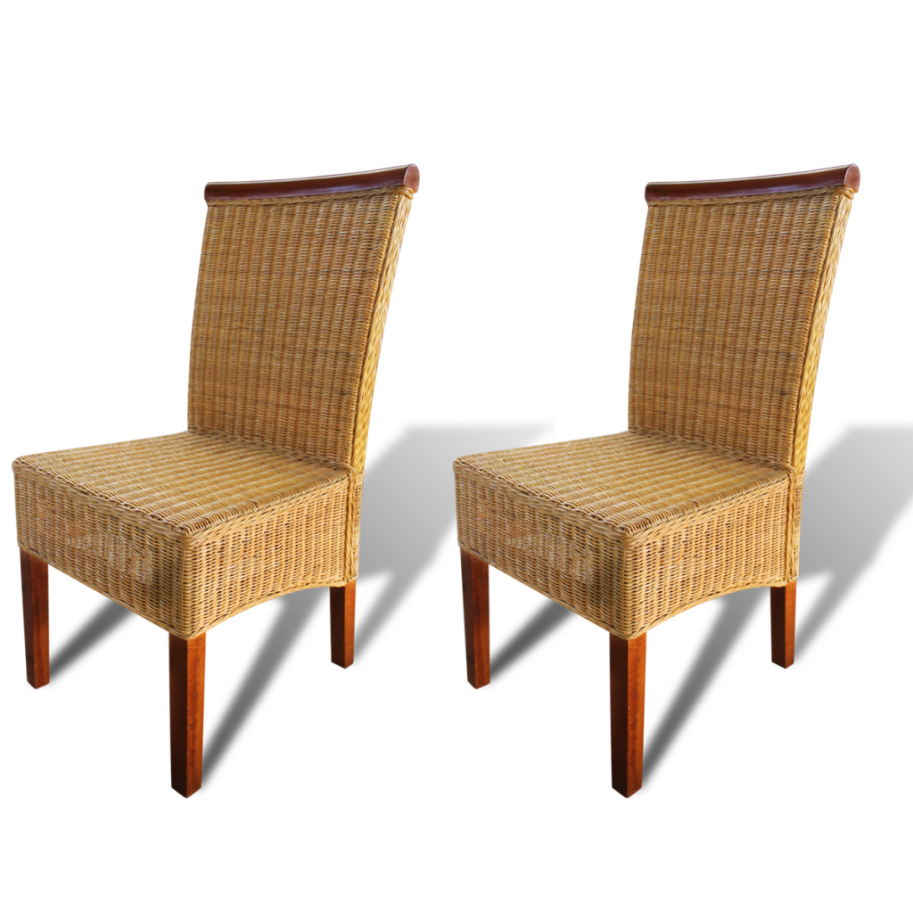 Convenience Boutique / Dining Chairs Brown Rattan - 2 pcs