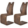 Picture of Dining Chairs Cantilever - 2 pcs Brown