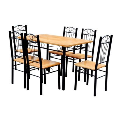 Picture of Dining Table and 6 Chairs - Light Wood