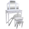 Picture of Dressing Table with 3 In 1 Mirror and Stool 2 Drawers White