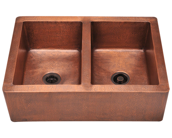 Picture of Equal Double Bowl Sink - Copper Apron