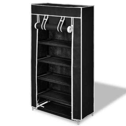 Picture of Fabric Shoe Cabinet with Cover 23" x 11" x 42" - Black