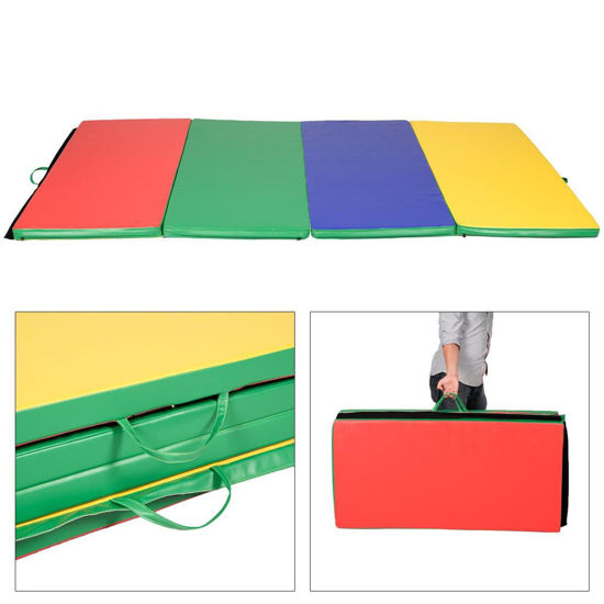 Picture of Folding Tumbling Gymnastics Mat Multicolor - 4' x 8' x 2"