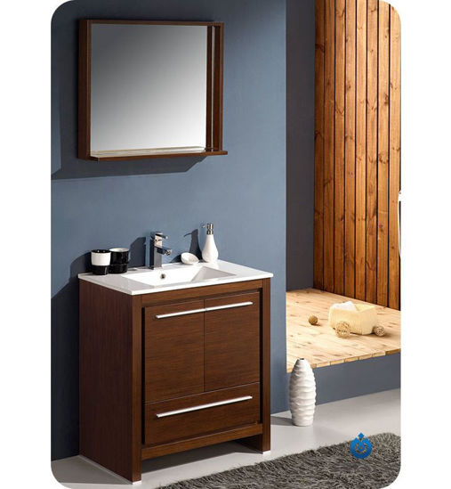Picture of Fresca Allier 30" Wenge Brown Modern Bathroom Vanity w/ Mirror